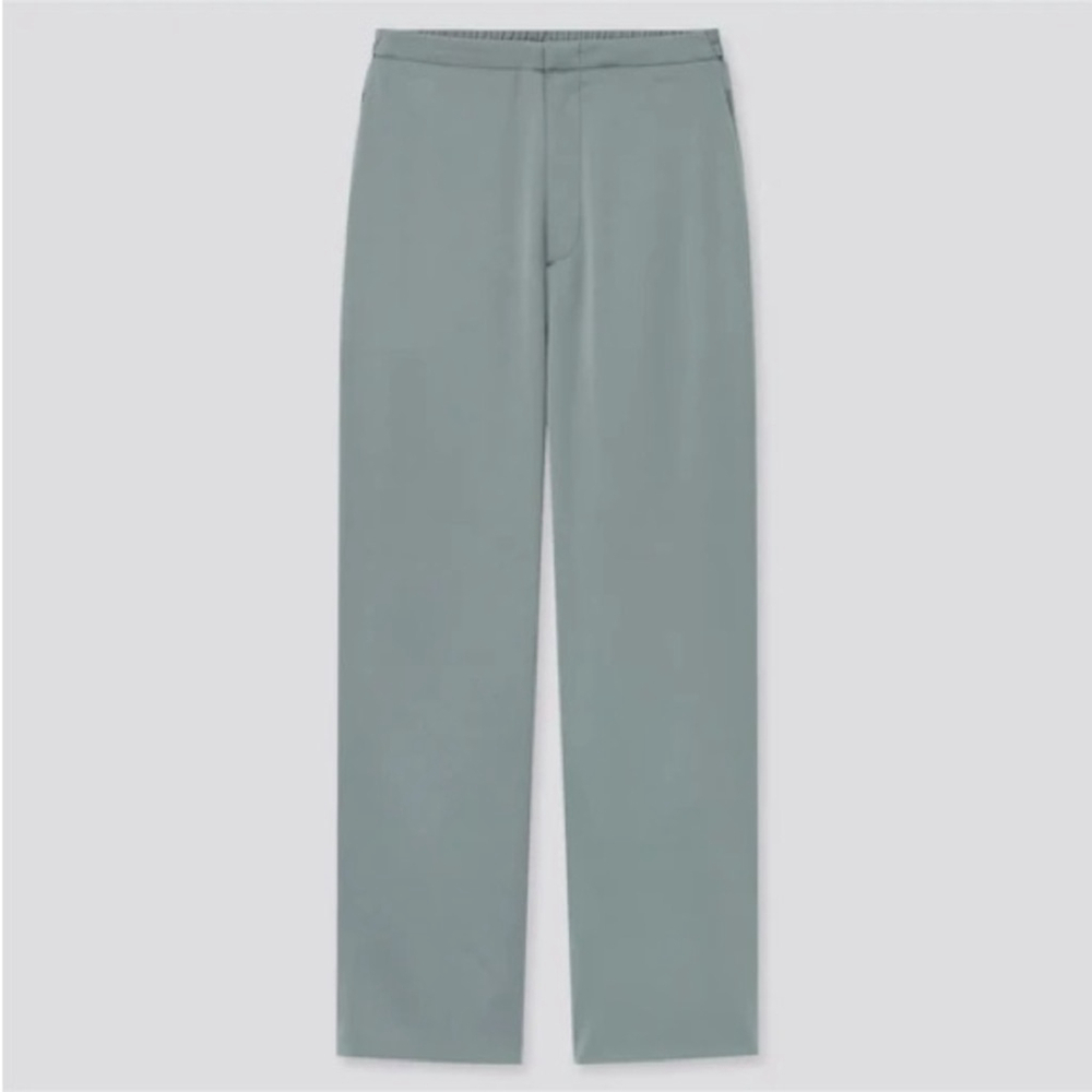 Uniqlo Mist Green Satin Relaxed Straight Trouser Size M